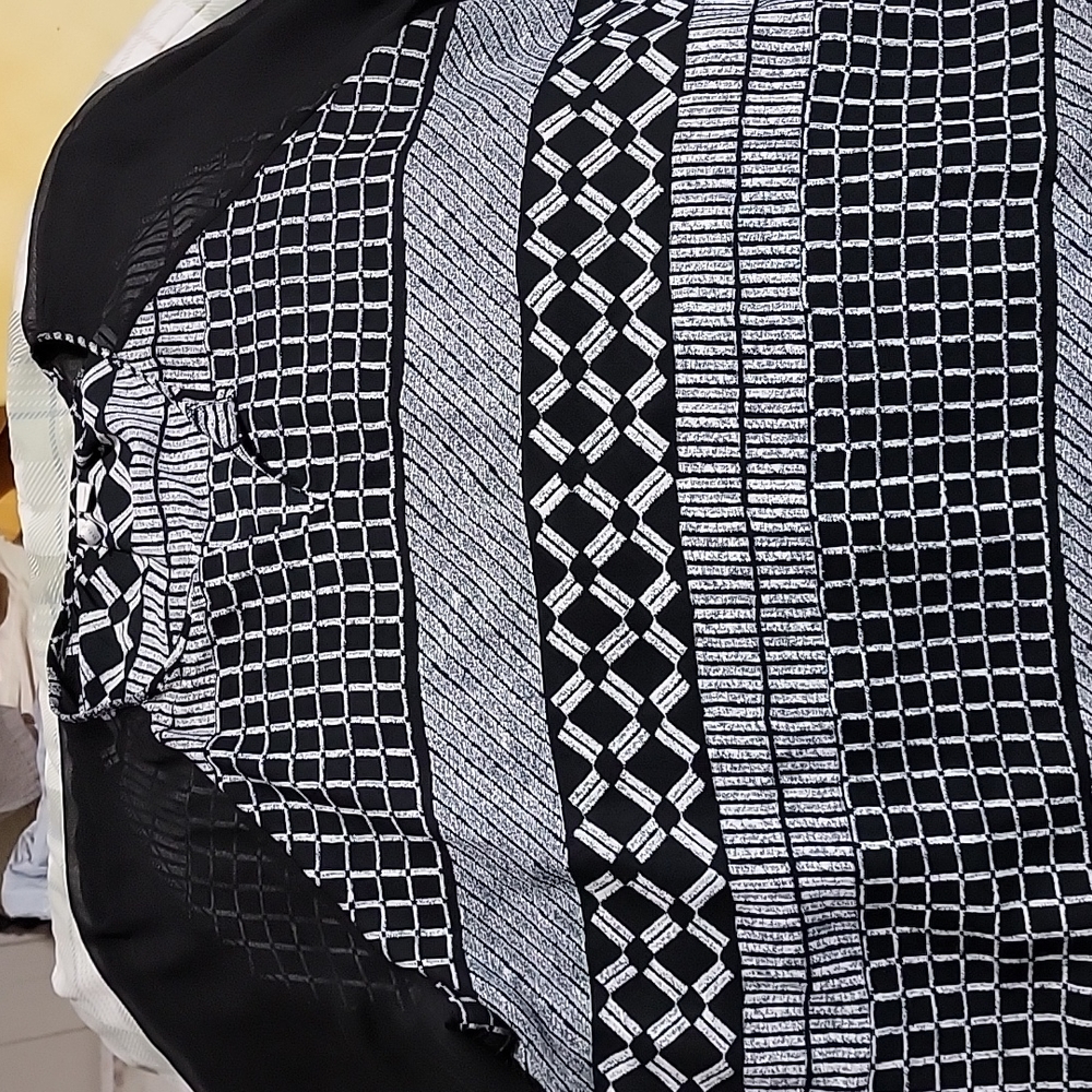 Cato's black & white blouse